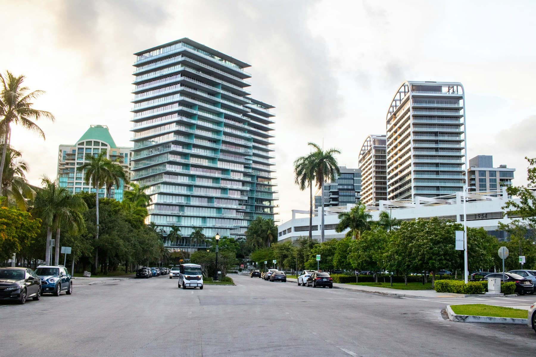 Coconut Grove residential skyline and tropical streetscape